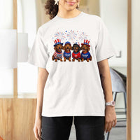 Vintage Patriotic Dachshund 250 Anniversary USA T Shirt For Women Freedom 250 Years Weiner Dog Lovers Dad Mom