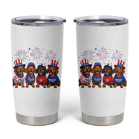 Vintage Patriotic Dachshund 250 Anniversary USA Tumbler Cup Freedom 250 Years Weiner Dog Lovers Dad Mom