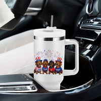 Vintage Patriotic Dachshund 250 Anniversary USA Tumbler With Handle Freedom 250 Years Weiner Dog Lovers Dad Mom