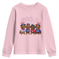 Vintage Patriotic Dachshund 250 Anniversary USA Youth Sweatshirt Freedom 250 Years Weiner Dog Lovers Dad Mom