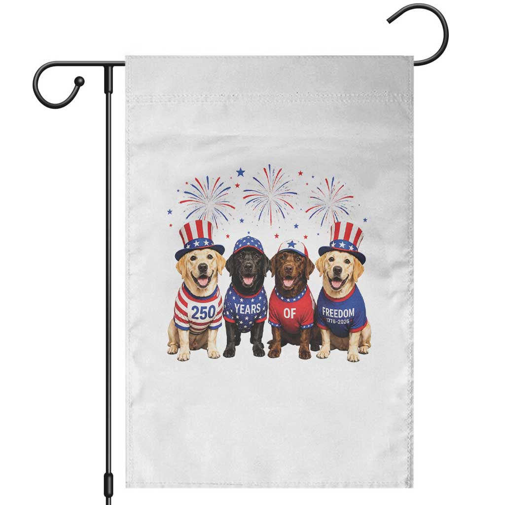 Labrador Retriever Americas 250th Anniversary Garden Flag 4th July US 250 Years Of Freedom Dog Lovers 1776 2026