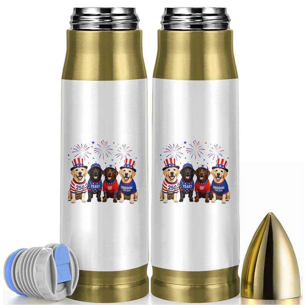 Labrador Retriever Americas 250th Anniversary Bullet Tumbler 4th July US 250 Years Of Freedom Dog Lovers 1776 2026
