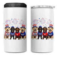 Labrador Retriever Americas 250th Anniversary 4 in 1 Can Cooler Tumbler 4th July US 250 Years Of Freedom Dog Lovers 1776 2026