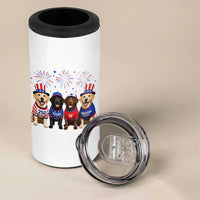 Labrador Retriever Americas 250th Anniversary 4 in 1 Can Cooler Tumbler 4th July US 250 Years Of Freedom Dog Lovers 1776 2026