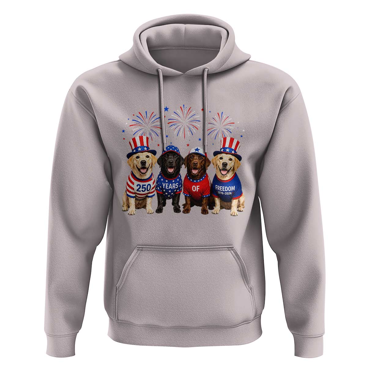 Labrador Retriever Americas 250th Anniversary Hoodie 4th July US 250 Years Of Freedom Dog Lovers 1776 2026