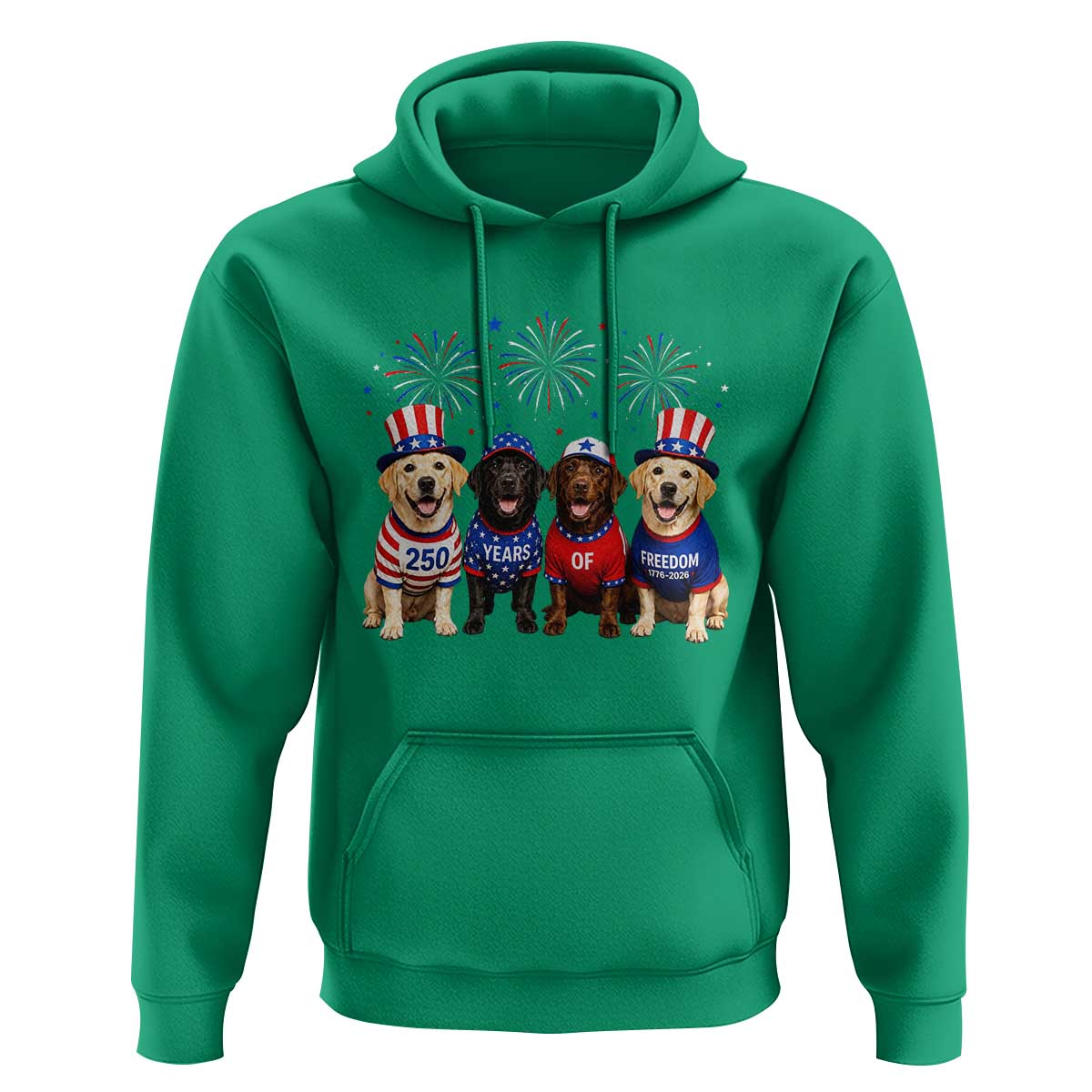 Labrador Retriever Americas 250th Anniversary Hoodie 4th July US 250 Years Of Freedom Dog Lovers 1776 2026