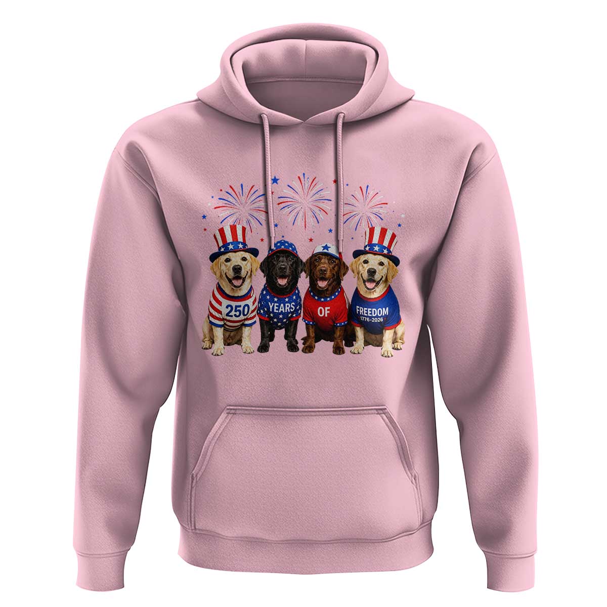 Labrador Retriever Americas 250th Anniversary Hoodie 4th July US 250 Years Of Freedom Dog Lovers 1776 2026