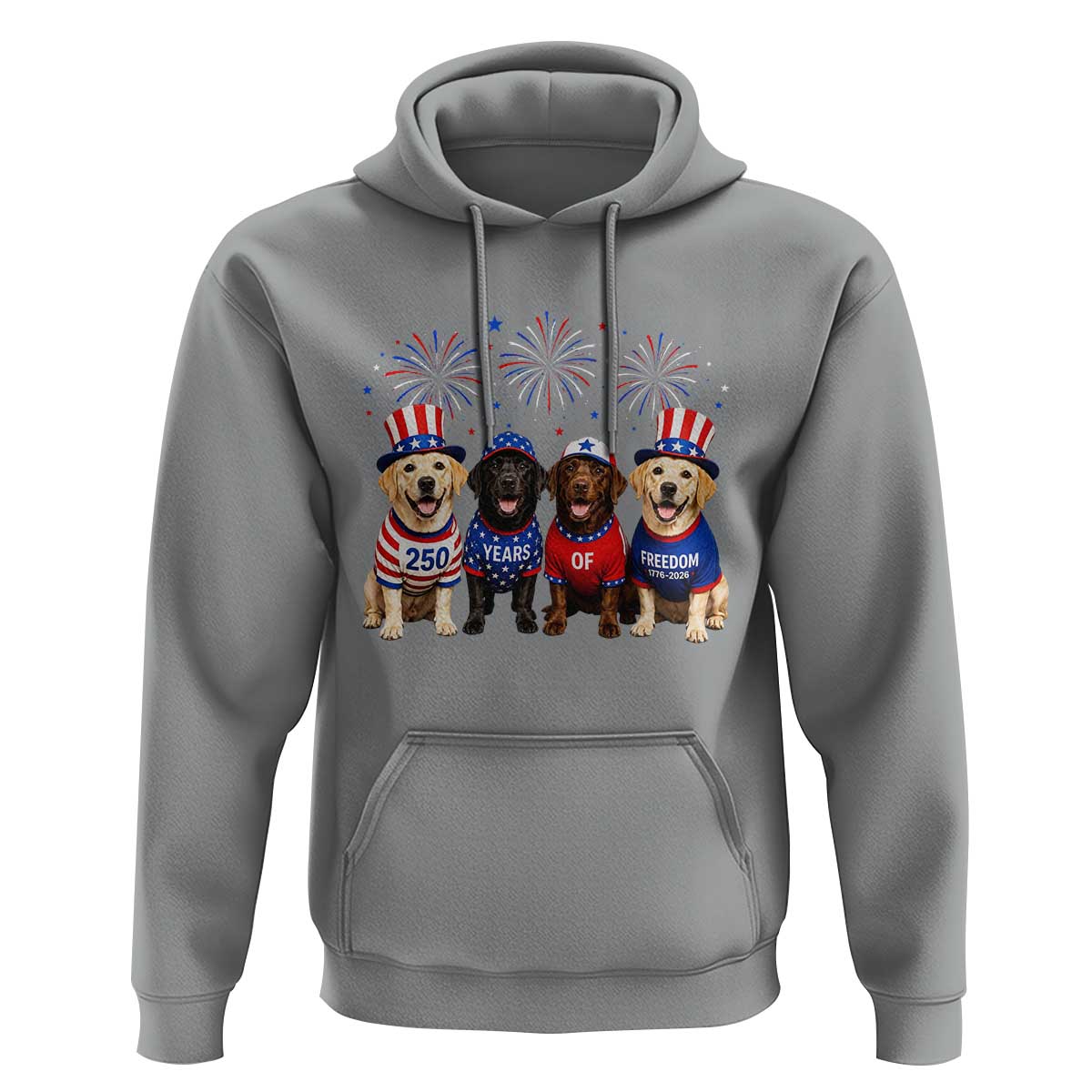 Labrador Retriever Americas 250th Anniversary Hoodie 4th July US 250 Years Of Freedom Dog Lovers 1776 2026