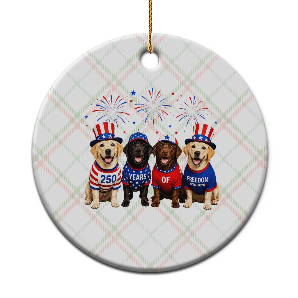Labrador Retriever Americas 250th Anniversary Ceramic Ornament 4th July US 250 Years Of Freedom Dog Lovers 1776 2026