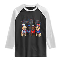 Labrador Retriever Americas 250th Anniversary Raglan Shirt 4th July US 250 Years Of Freedom Dog Lovers 1776 2026