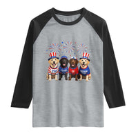 Labrador Retriever Americas 250th Anniversary Raglan Shirt 4th July US 250 Years Of Freedom Dog Lovers 1776 2026