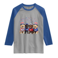 Labrador Retriever Americas 250th Anniversary Raglan Shirt 4th July US 250 Years Of Freedom Dog Lovers 1776 2026