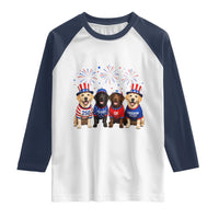 Labrador Retriever Americas 250th Anniversary Raglan Shirt 4th July US 250 Years Of Freedom Dog Lovers 1776 2026