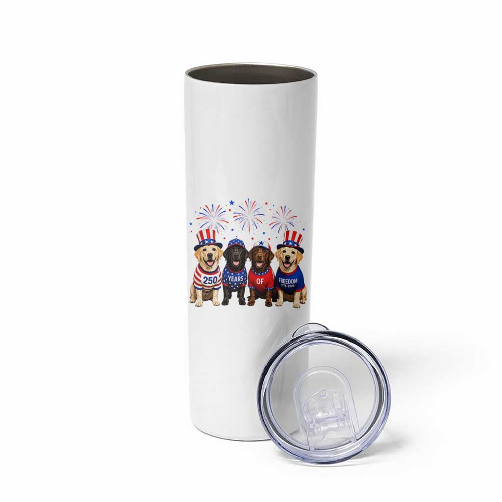Labrador Retriever Americas 250th Anniversary Skinny Tumbler 4th July US 250 Years Of Freedom Dog Lovers 1776 2026