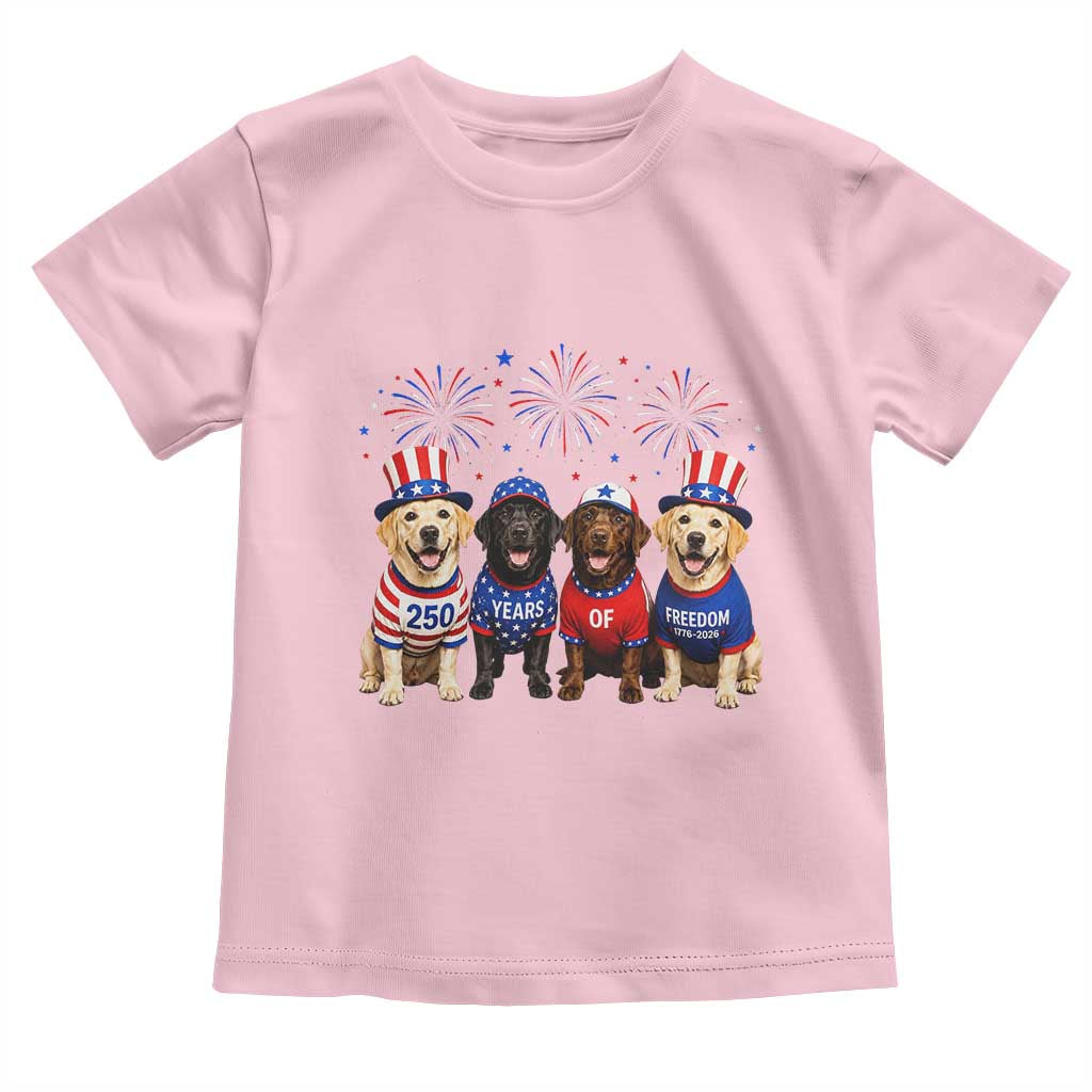 Labrador Retriever Americas 250th Anniversary Toddler T Shirt 4th July US 250 Years Of Freedom Dog Lovers 1776 2026