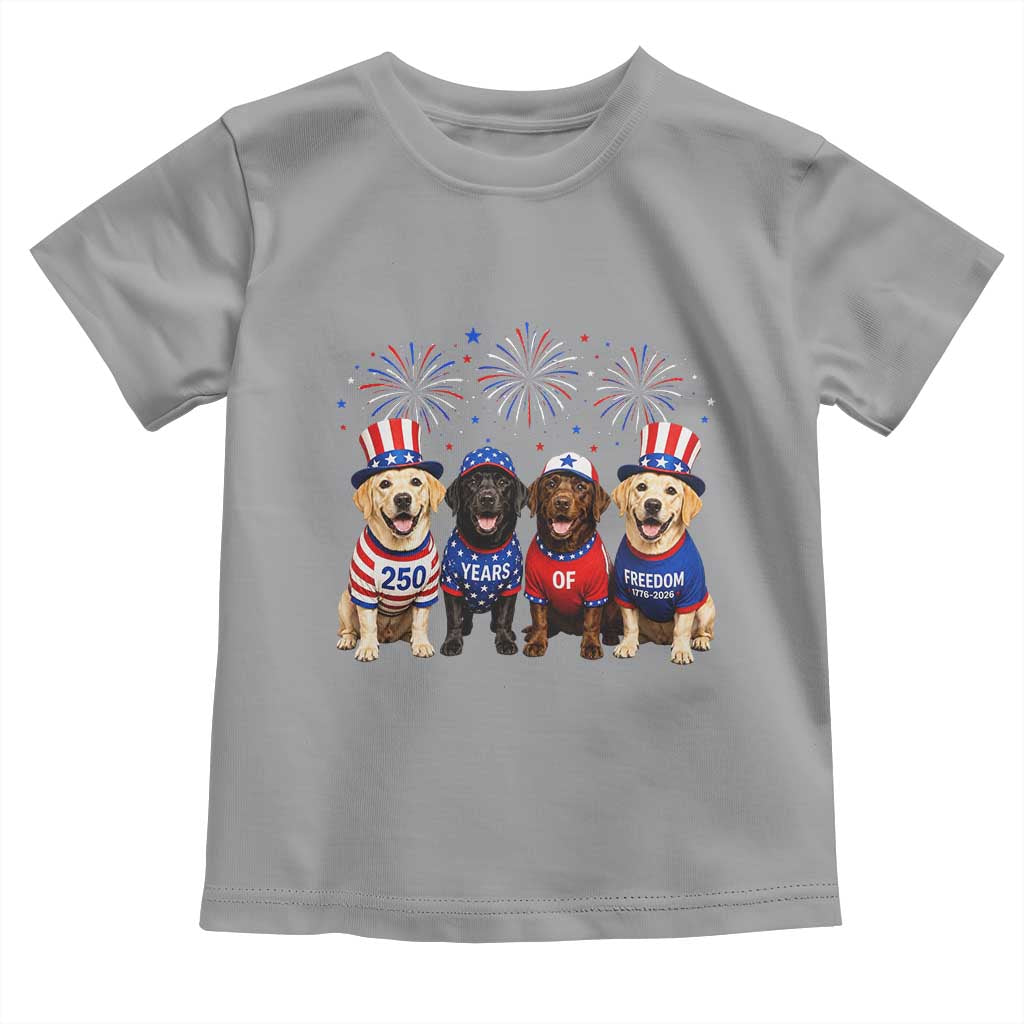 Labrador Retriever Americas 250th Anniversary Toddler T Shirt 4th July US 250 Years Of Freedom Dog Lovers 1776 2026