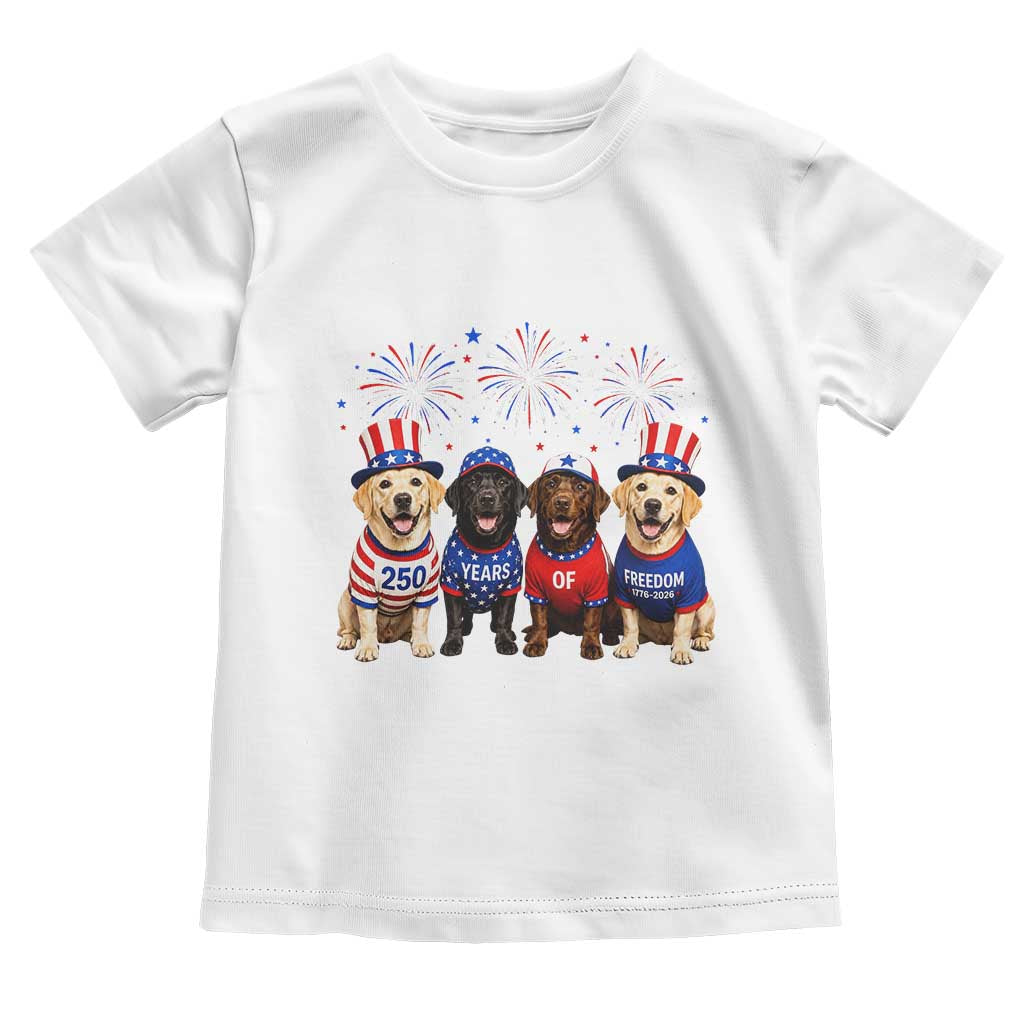 Labrador Retriever Americas 250th Anniversary Toddler T Shirt 4th July US 250 Years Of Freedom Dog Lovers 1776 2026