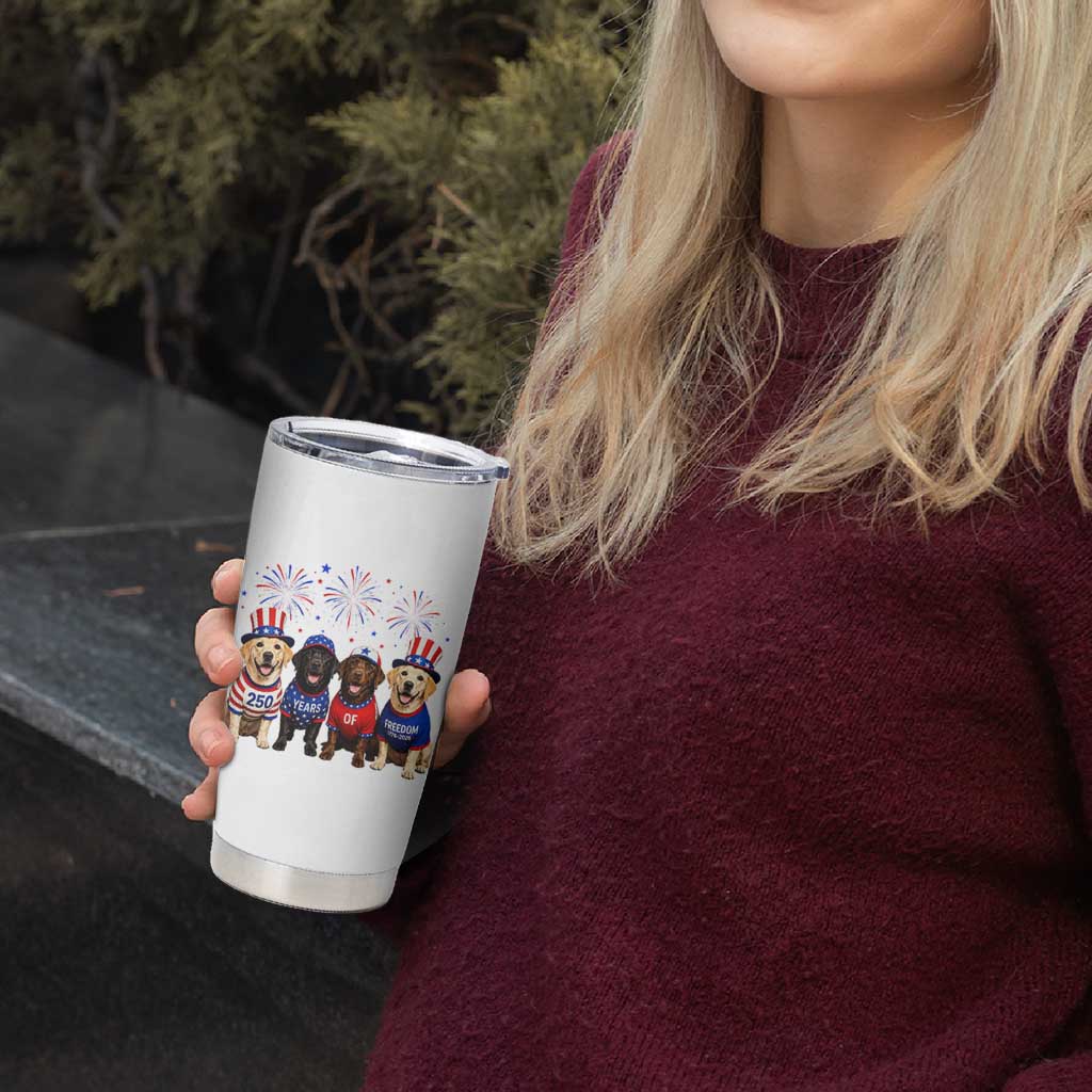 Labrador Retriever Americas 250th Anniversary Tumbler Cup 4th July US 250 Years Of Freedom Dog Lovers 1776 2026