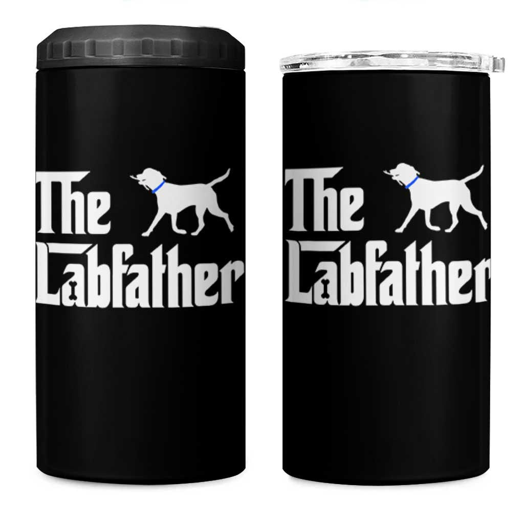 Funny Labrador Dad 4 in 1 Can Cooler Tumbler The Lab Father Fathers Day Gifts For Dog Lovers Dad