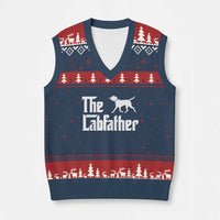 Funny Labrador Dad V-Neck Knit Sweater Vest The Lab Father Fathers Day Gifts For Dog Lovers Dad