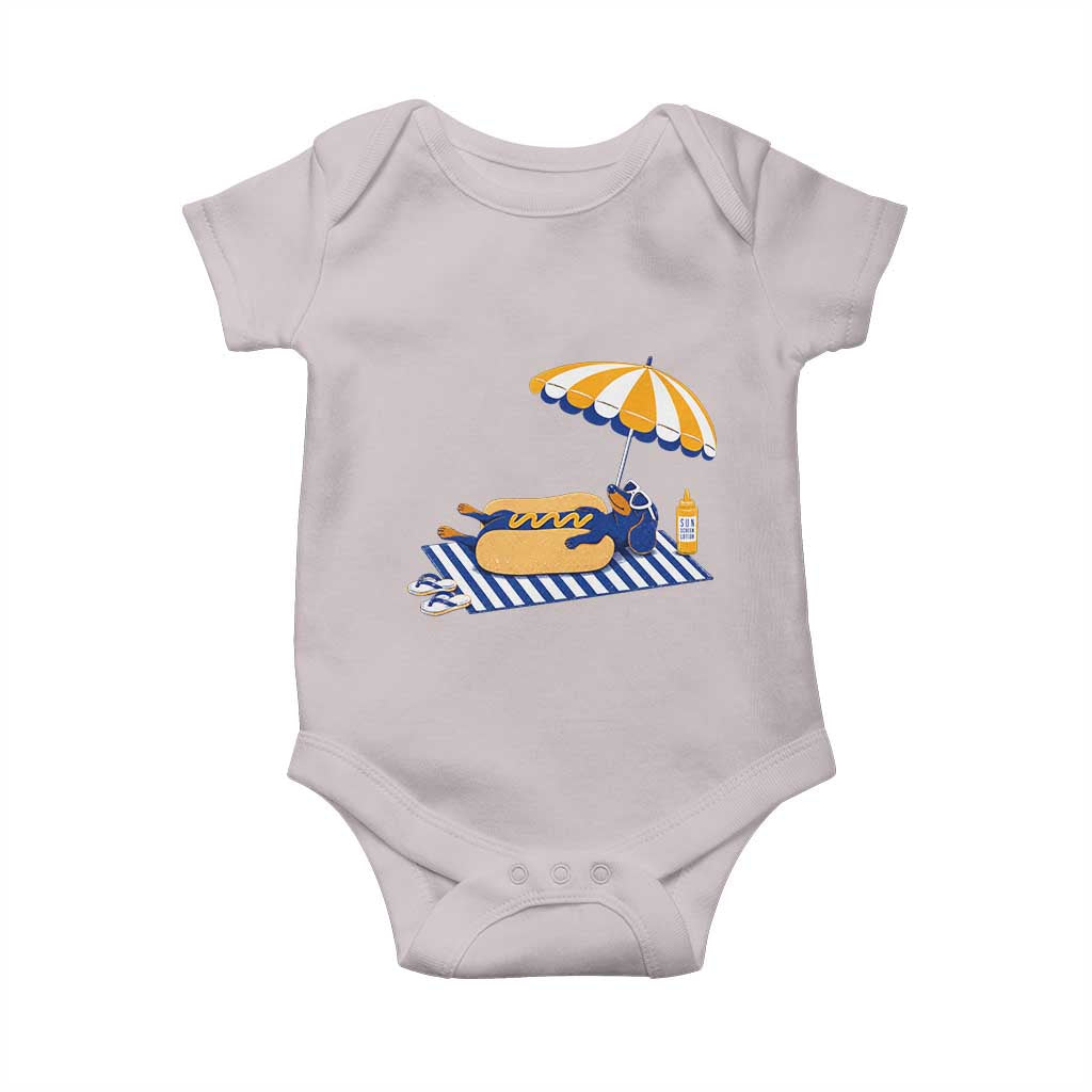 Funny Sausage Dog Baby Onesie Retro Summer Hot Dog Graphic Dachshund Dog Lover Gift