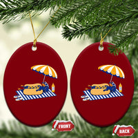 Funny Sausage Dog Ceramic Ornament Retro Summer Hot Dog Graphic Dachshund Dog Lover Gift
