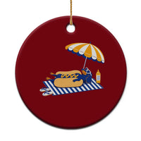 Funny Sausage Dog Ceramic Ornament Retro Summer Hot Dog Graphic Dachshund Dog Lover Gift
