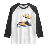 Funny Sausage Dog Raglan Shirt Retro Summer Hot Dog Graphic Dachshund Dog Lover Gift