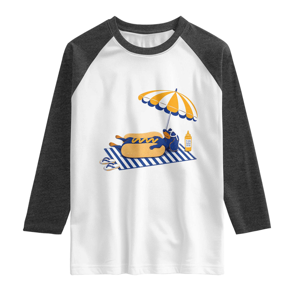 Funny Sausage Dog Raglan Shirt Retro Summer Hot Dog Graphic Dachshund Dog Lover Gift