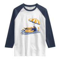 Funny Sausage Dog Raglan Shirt Retro Summer Hot Dog Graphic Dachshund Dog Lover Gift