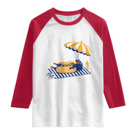 Funny Sausage Dog Raglan Shirt Retro Summer Hot Dog Graphic Dachshund Dog Lover Gift