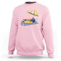 Funny Sausage Dog Sweatshirt Retro Summer Hot Dog Graphic Dachshund Dog Lover Gift