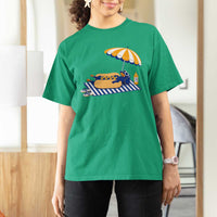Funny Sausage Dog T Shirt For Women Retro Summer Hot Dog Graphic Dachshund Dog Lover Gift