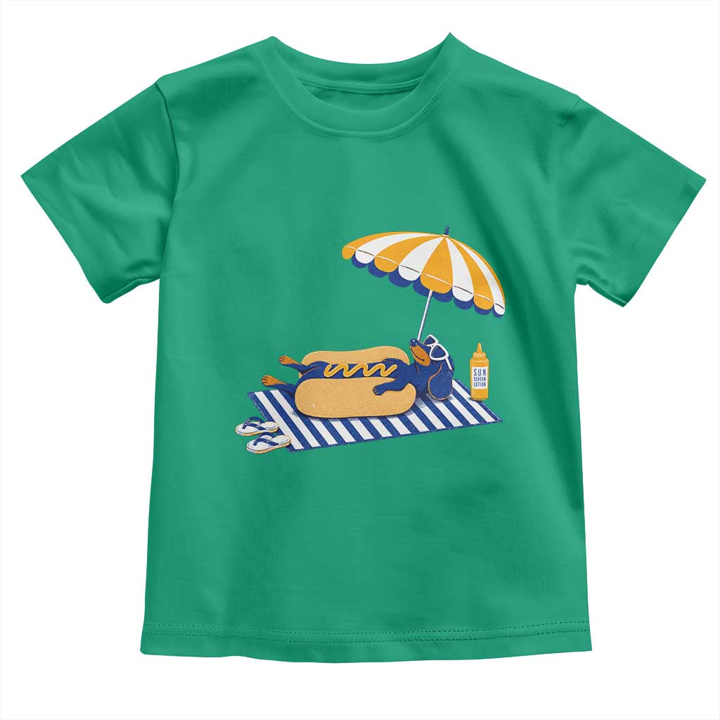 Funny Sausage Dog Toddler T Shirt Retro Summer Hot Dog Graphic Dachshund Dog Lover Gift