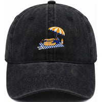 Funny Sausage Dog Washed Cotton Baseball Cap Retro Summer Hot Dog Graphic Dachshund Dog Lover Gift