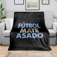 Futbol Mate Asado Argentina Soccer Fan Throw Blanket Argentinian Flag Pride Vintage Football Lovers