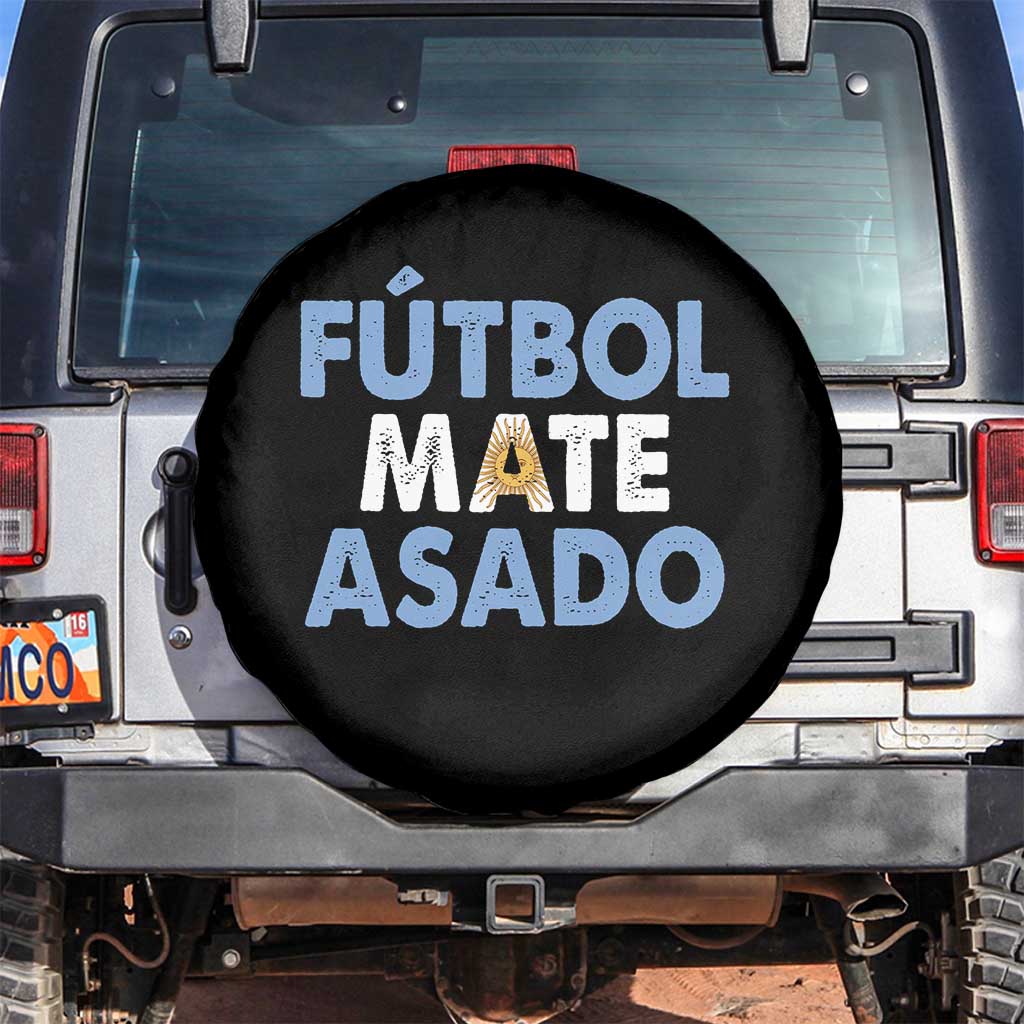 Futbol Mate Asado Argentina Soccer Fan Spare Tire Cover Argentinian Flag Pride Vintage Football Lovers