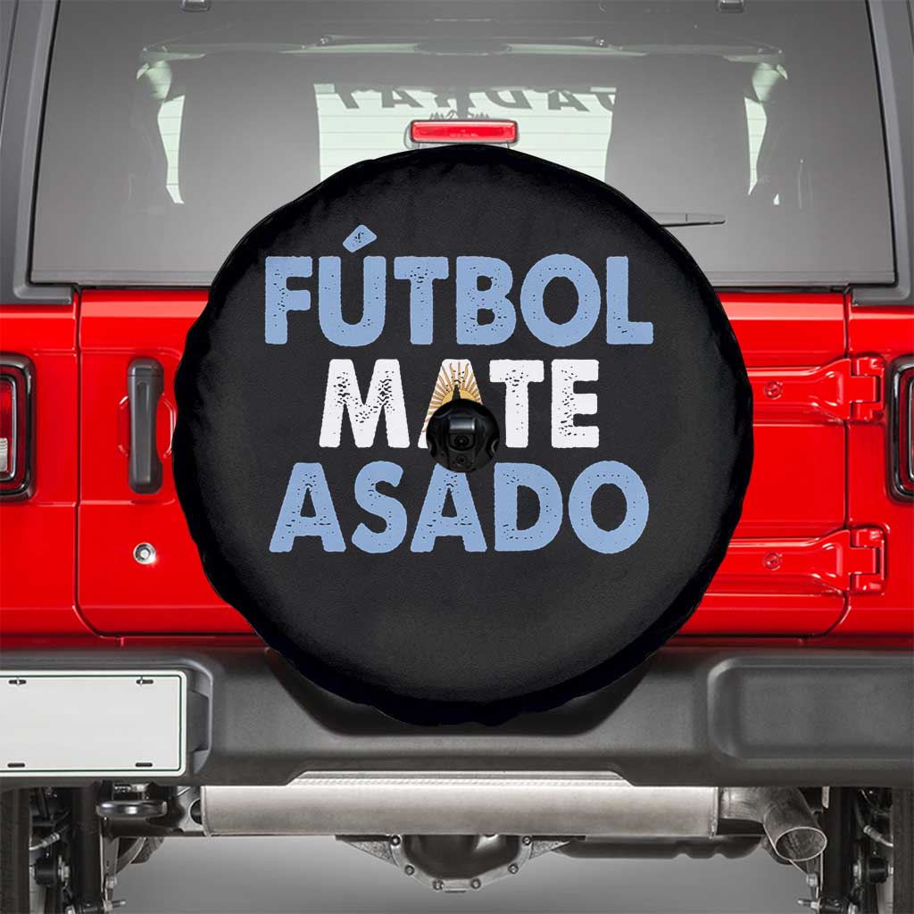 Futbol Mate Asado Argentina Soccer Fan Spare Tire Cover Argentinian Flag Pride Vintage Football Lovers