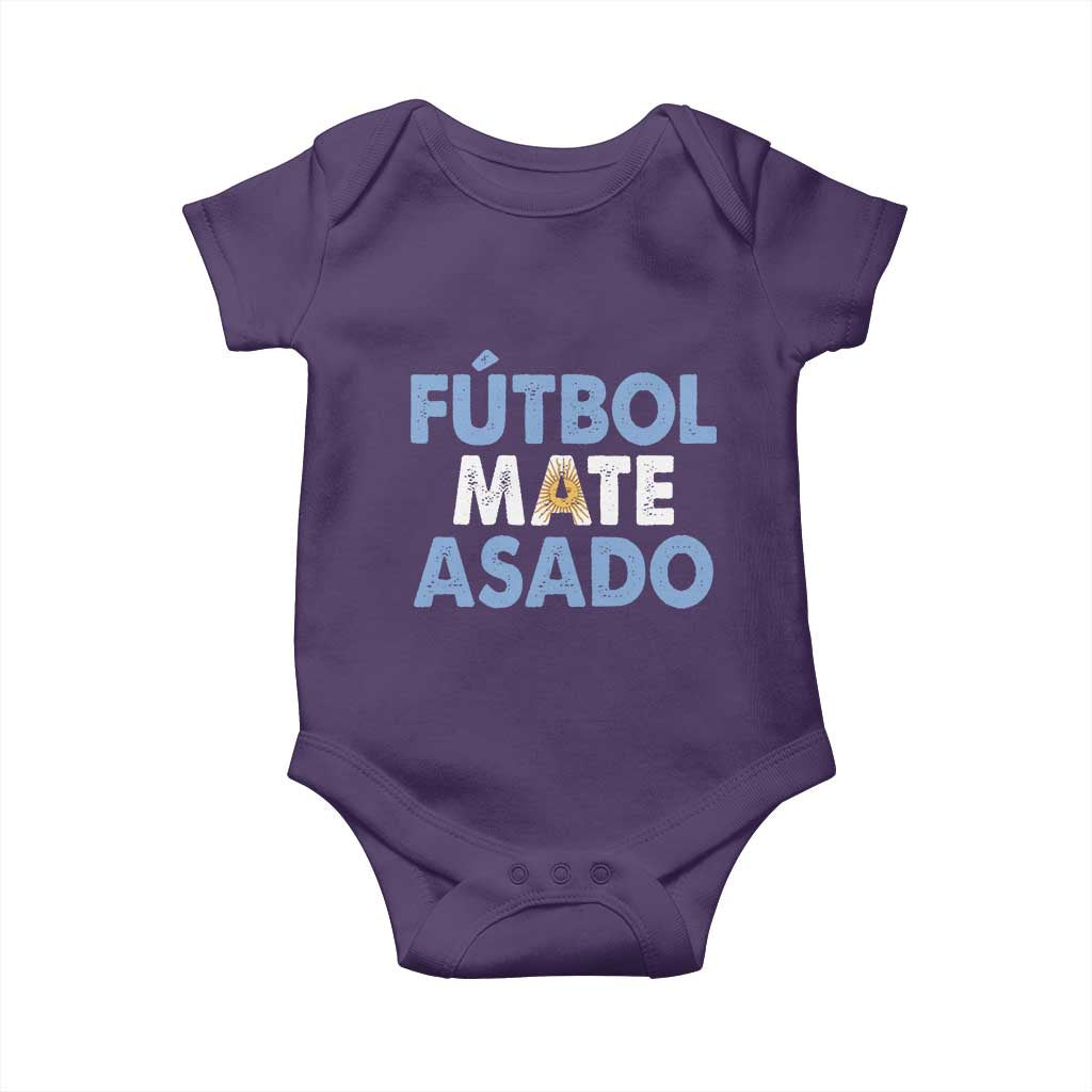 Futbol Mate Asado Argentina Soccer Fan Baby Onesie Argentinian Flag Pride Vintage Football Lovers
