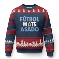 Futbol Mate Asado Argentina Soccer Fan Ugly Christmas Sweater Argentinian Flag Pride Vintage Football Lovers