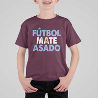 Futbol Mate Asado Argentina Soccer Fan T Shirt For Kid Argentinian Flag Pride Vintage Football Lovers