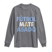 Futbol Mate Asado Argentina Soccer Fan Long Sleeve Shirt Argentinian Flag Pride Vintage Football Lovers