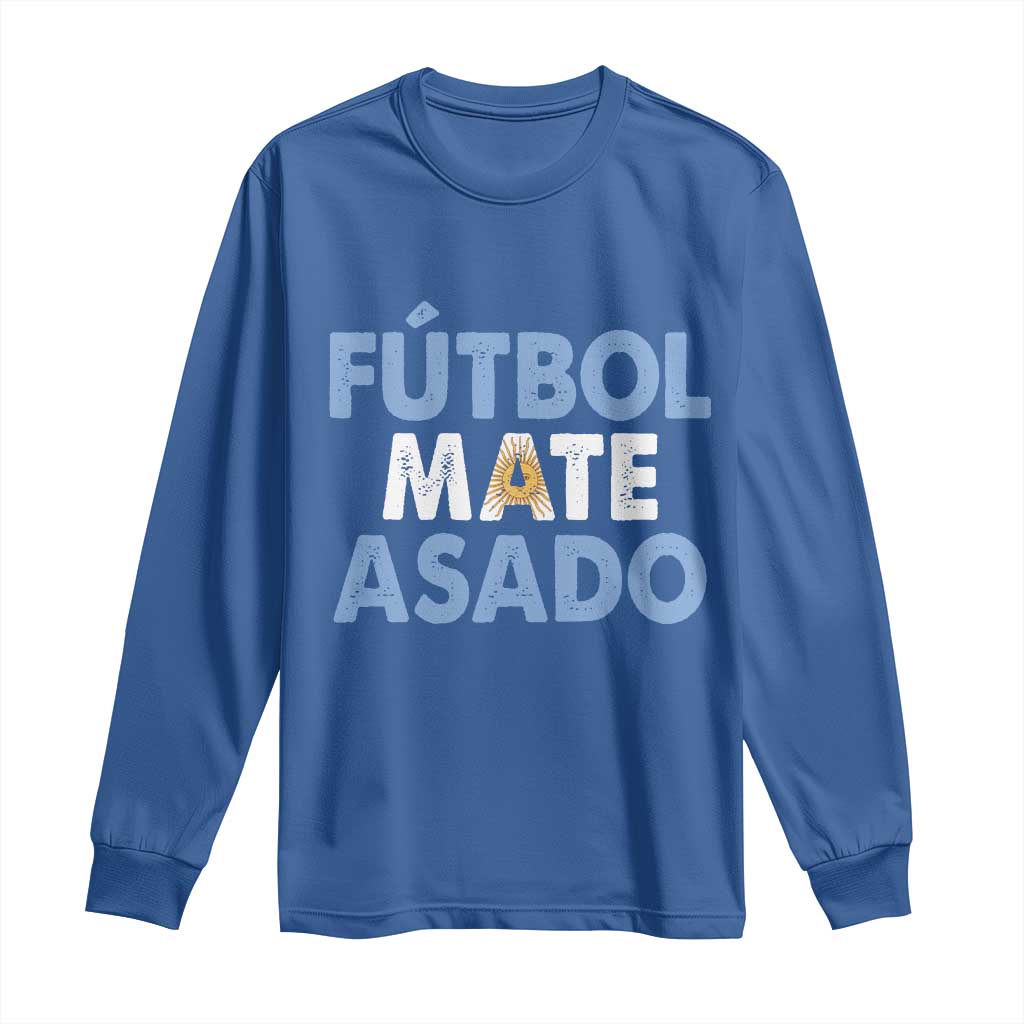 Futbol Mate Asado Argentina Soccer Fan Long Sleeve Shirt Argentinian Flag Pride Vintage Football Lovers