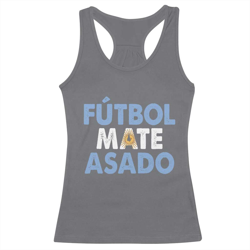 Futbol Mate Asado Argentina Soccer Fan Racerback Tank Top Argentinian Flag Pride Vintage Football Lovers