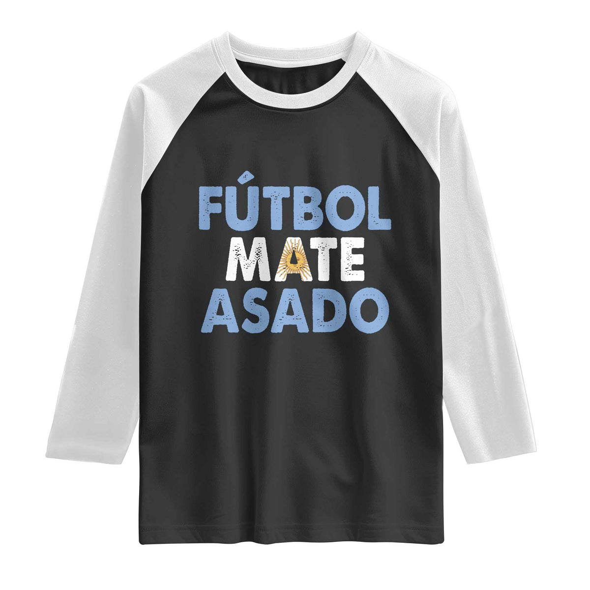 Futbol Mate Asado Argentina Soccer Fan Raglan Shirt Argentinian Flag Pride Vintage Football Lovers