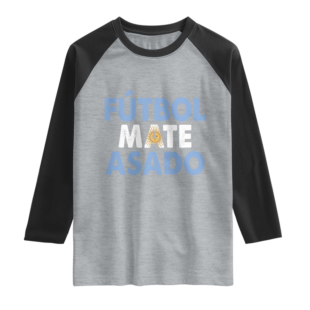 Futbol Mate Asado Argentina Soccer Fan Raglan Shirt Argentinian Flag Pride Vintage Football Lovers