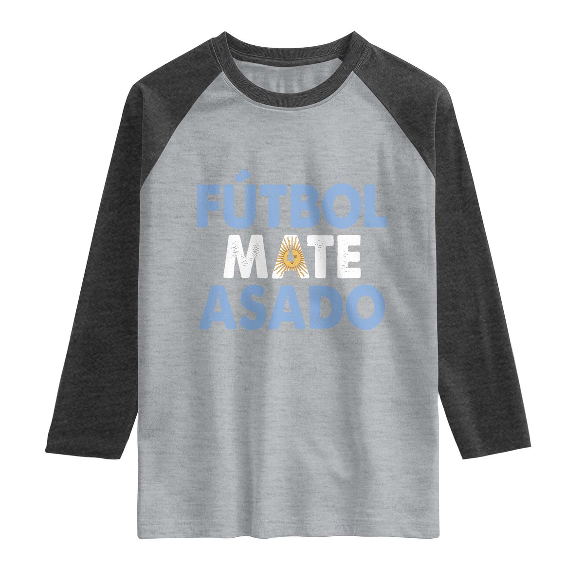 Futbol Mate Asado Argentina Soccer Fan Raglan Shirt Argentinian Flag Pride Vintage Football Lovers