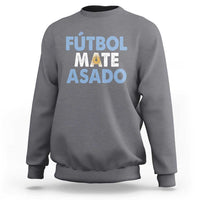 Futbol Mate Asado Argentina Soccer Fan Sweatshirt Argentinian Flag Pride Vintage Football Lovers