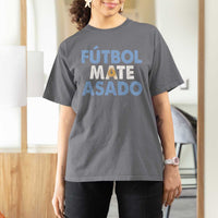 Futbol Mate Asado Argentina Soccer Fan T Shirt For Women Argentinian Flag Pride Vintage Football Lovers