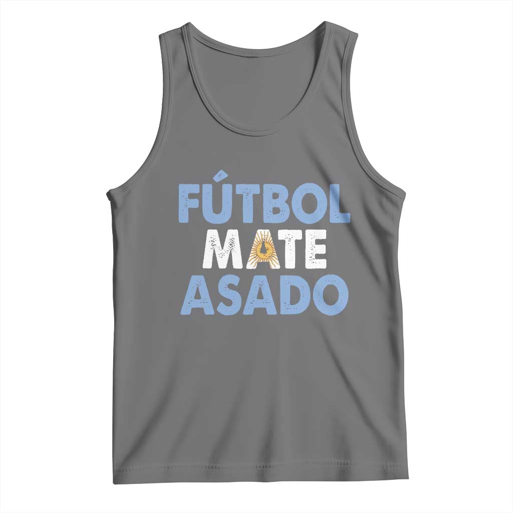 Futbol Mate Asado Argentina Soccer Fan Tank Top Argentinian Flag Pride Vintage Football Lovers